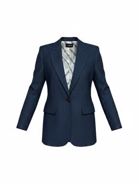 The Kooples NWT Navy Wool Pinstripe Blazer 34 FR 2 US